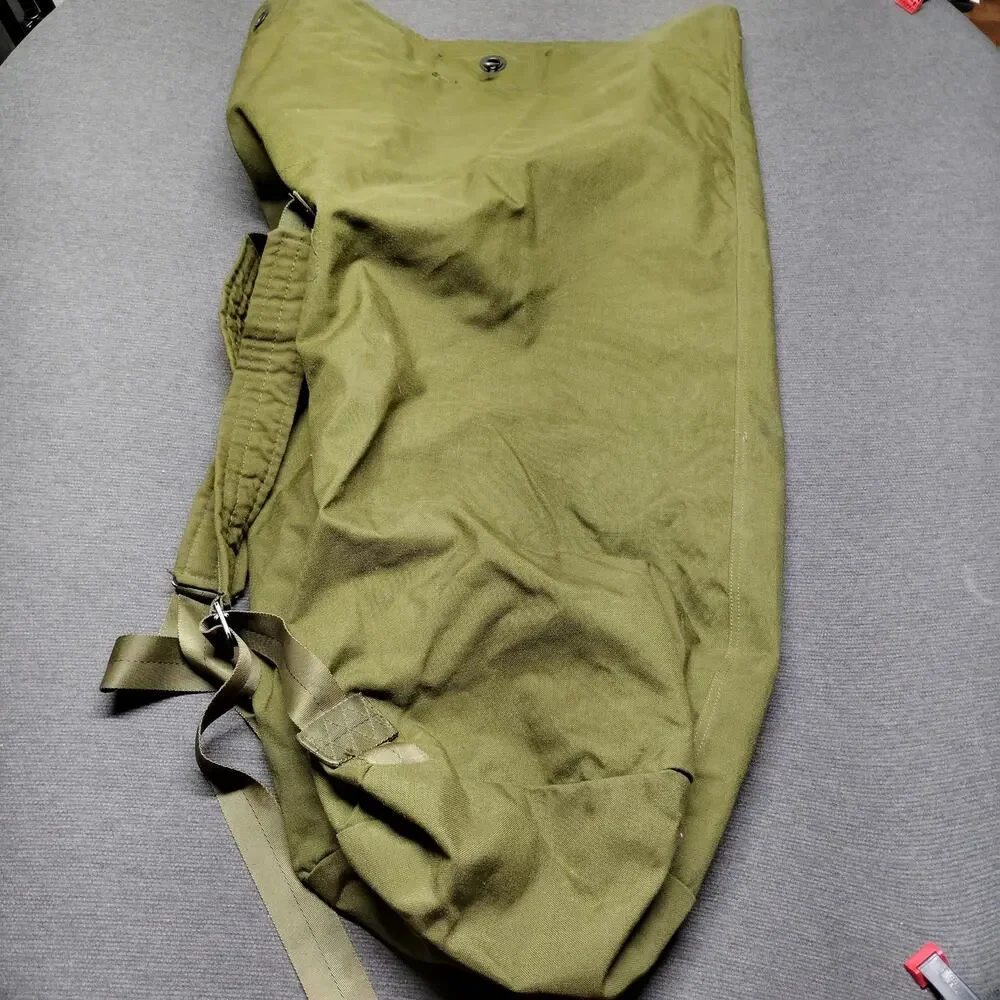 US Military Canvas Duffle Bag Olive Drab Heavy Duty Gear Bag